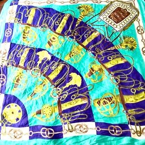 Vintage Silk Chiffon Blend Large Square Scarf